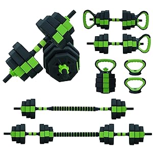 4-in-1 Adjustable Kettlebell & Dumbbell Set – 66lbs/88lbs Home Gym Weight Kit with Barbell & Push-Up Stand Functions