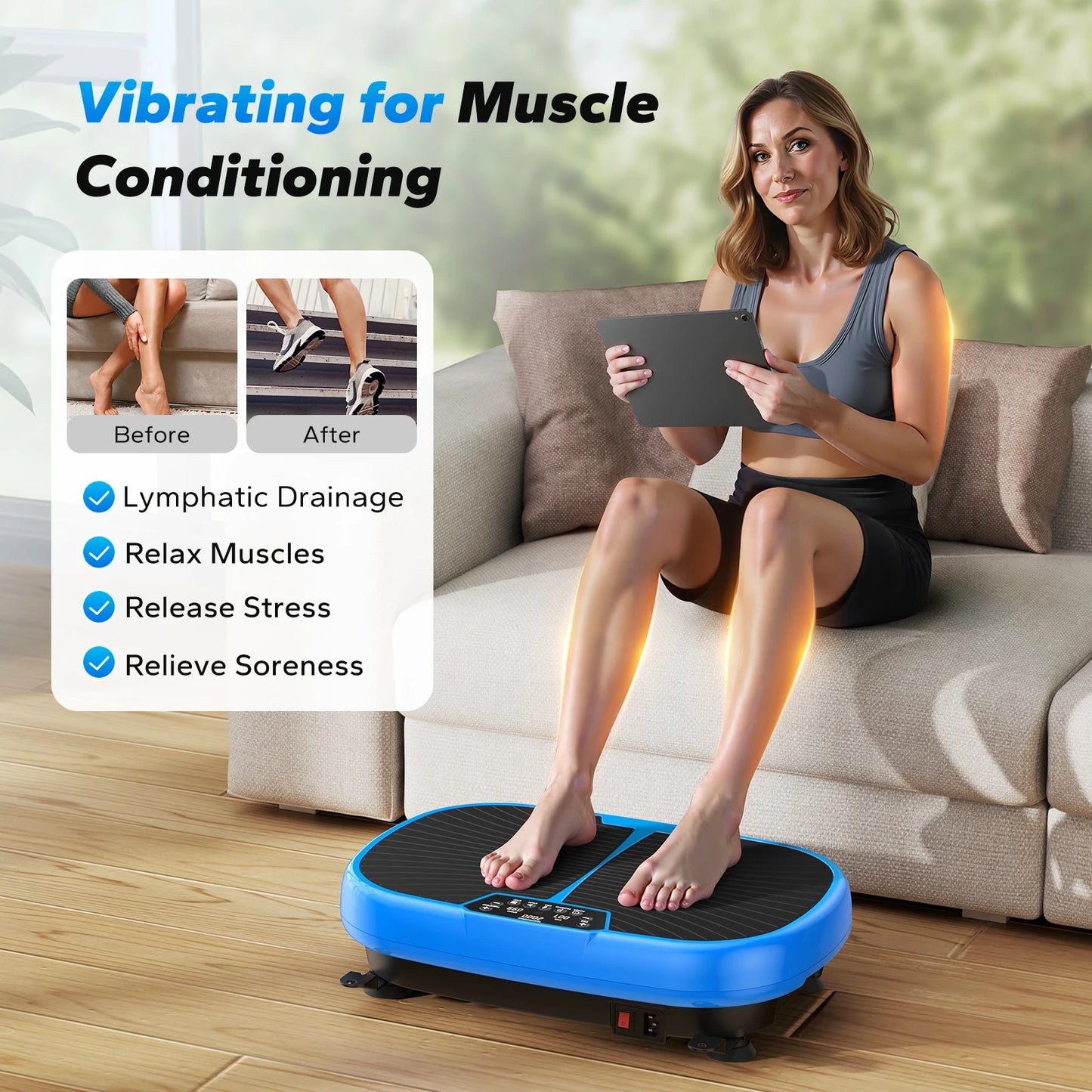 EMS Vibration Plate Exercise Machine – Fat Burning, Pain Relief, Sleep Support & Fitness Training