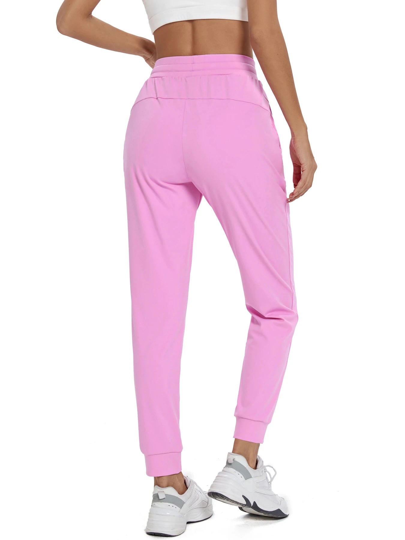 High-waisted women's joggers with pockets for workouts, yoga, or lounging.