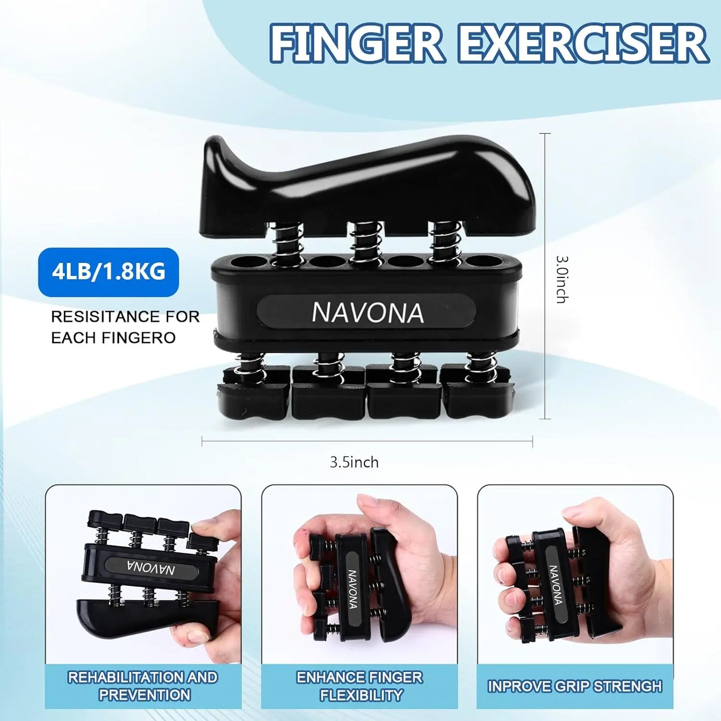 Grip Trainer Kit – Adjustable Hand Gripper, Finger Exercisers, Stress Ball & Forearm Ring for Strength Training