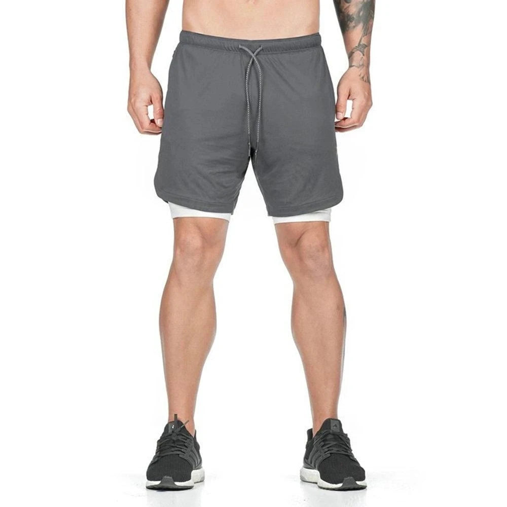 Men’s 2-in-1 Sports Shorts – Gym, Running, Training, Beach