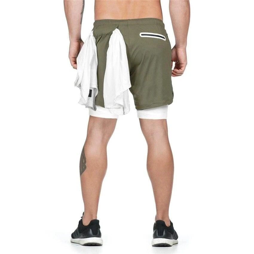 Men’s 2-in-1 Sports Shorts – Gym, Running, Training, Beach
