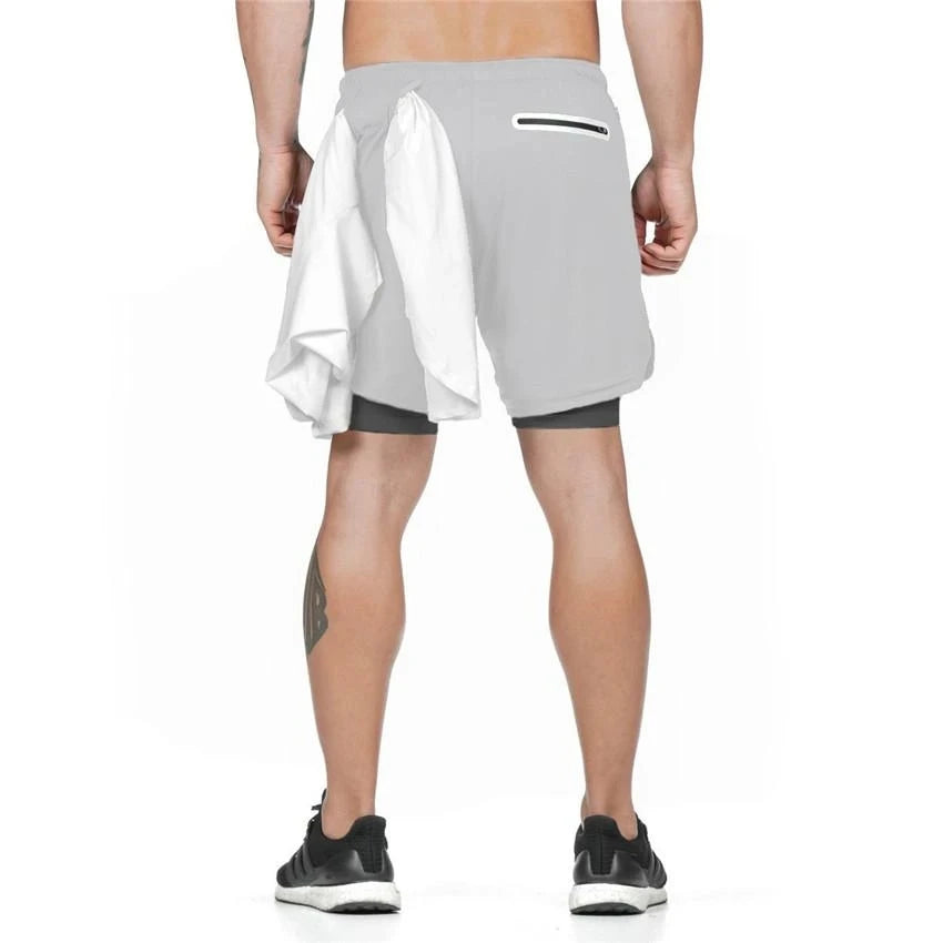 Men’s 2-in-1 Sports Shorts – Gym, Running, Training, Beach