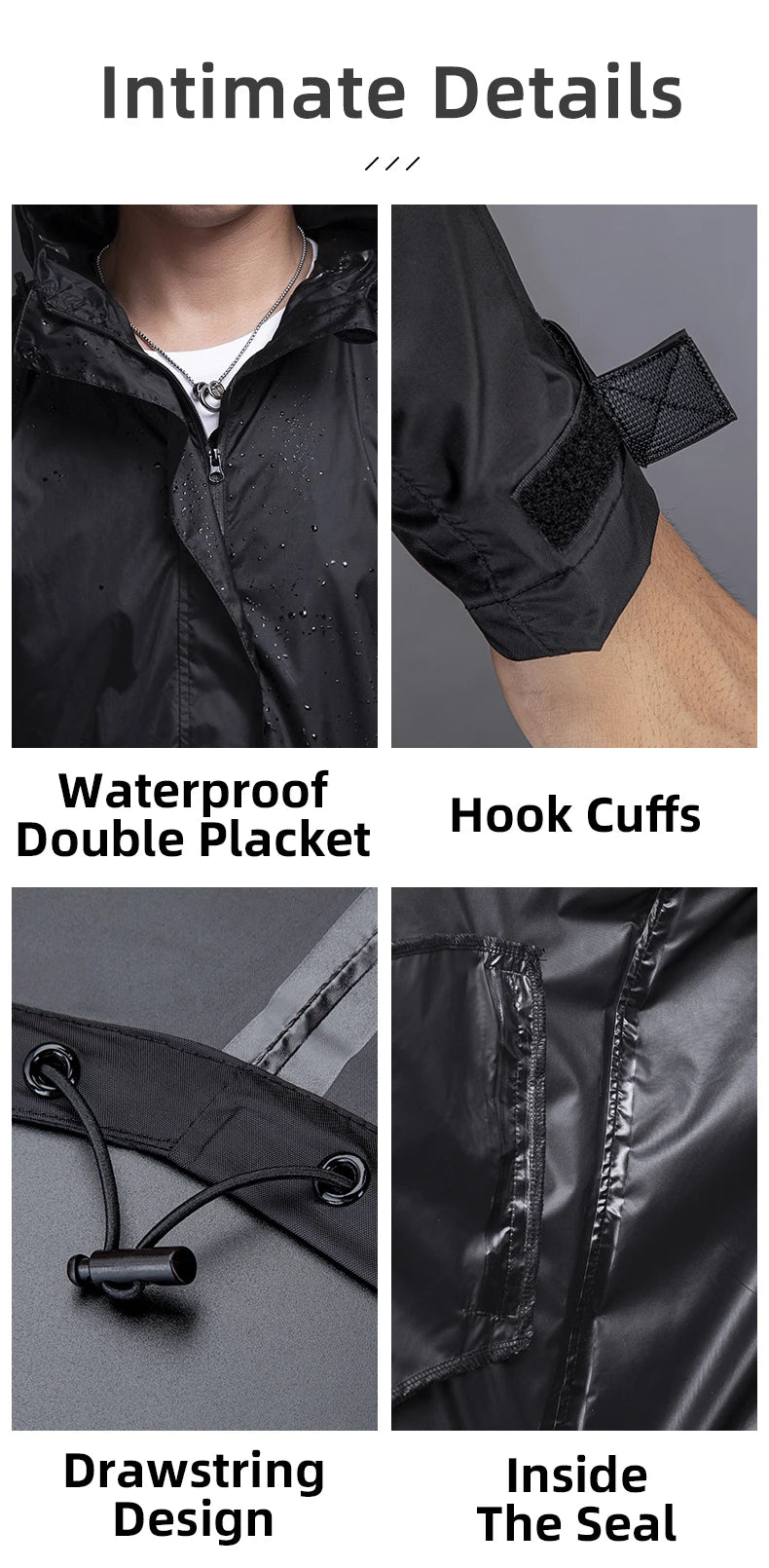 ROCKBROS Men’s Waterproof Cycling Rain Jacket – Breathable, Reflective Hooded Windbreaker (European Sizing)
