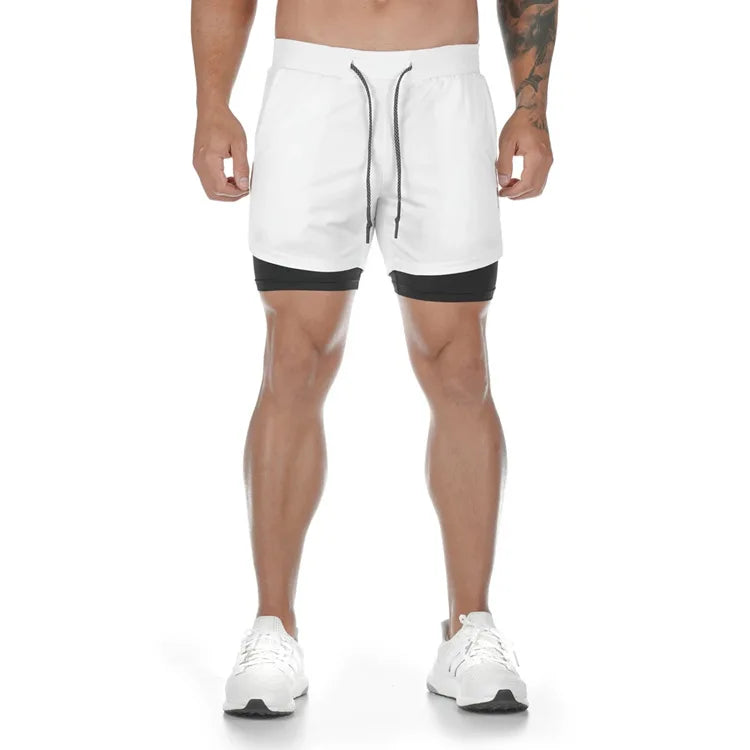 Men’s 2-in-1 Quick-Dry Running Shorts – Workout, Gym, Beachwear
