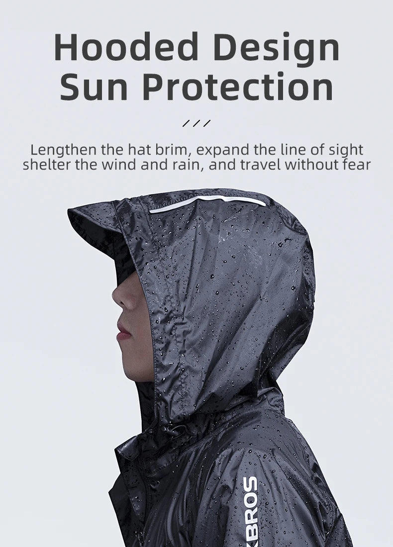 ROCKBROS Men’s Waterproof Cycling Rain Jacket – Breathable, Reflective Hooded Windbreaker (European Sizing)