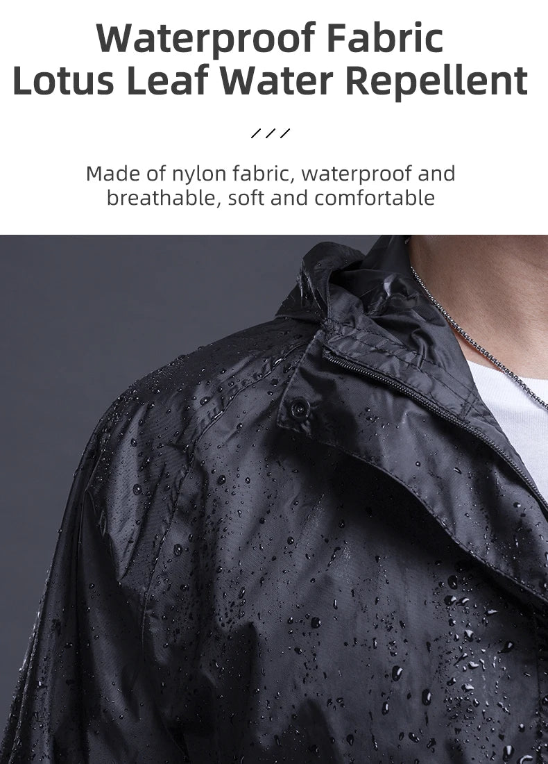 ROCKBROS Men’s Waterproof Cycling Rain Jacket – Breathable, Reflective Hooded Windbreaker (European Sizing)