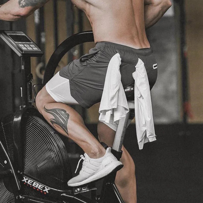 Men’s 2-in-1 Sports Shorts – Gym, Running, Training, Beach