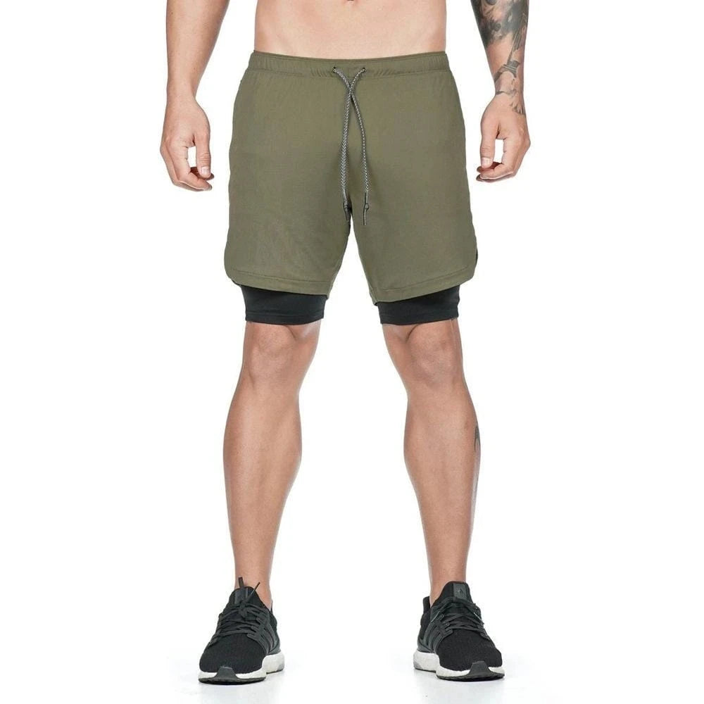 Men’s 2-in-1 Sports Shorts – Gym, Running, Training, Beach