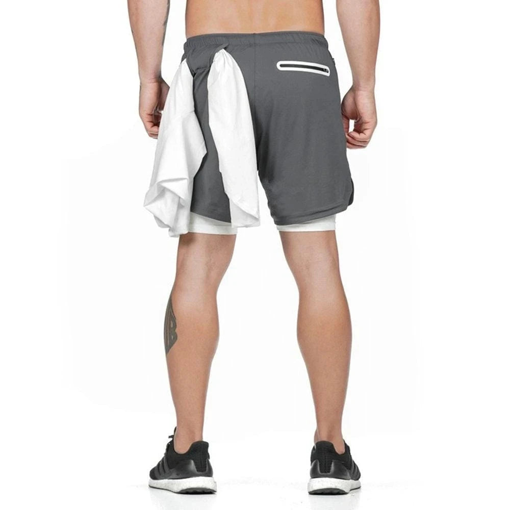 Men’s 2-in-1 Sports Shorts – Gym, Running, Training, Beach