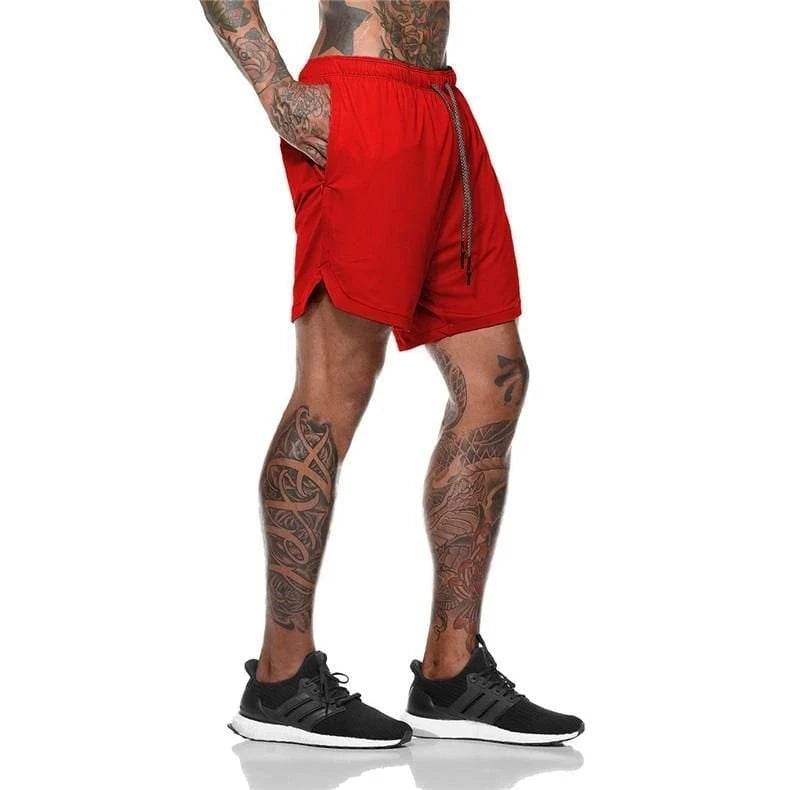 Men’s 2-in-1 Sports Shorts – Gym, Running, Training, Beach