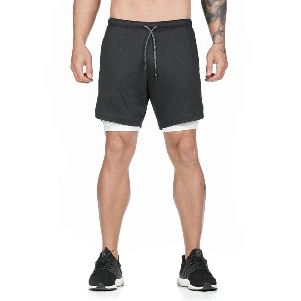 Men’s 2-in-1 Sports Shorts – Gym, Running, Training, Beach