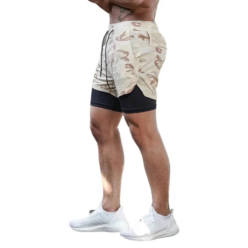 Men’s 2-in-1 Quick-Dry Running Shorts – Workout, Gym, Beachwear