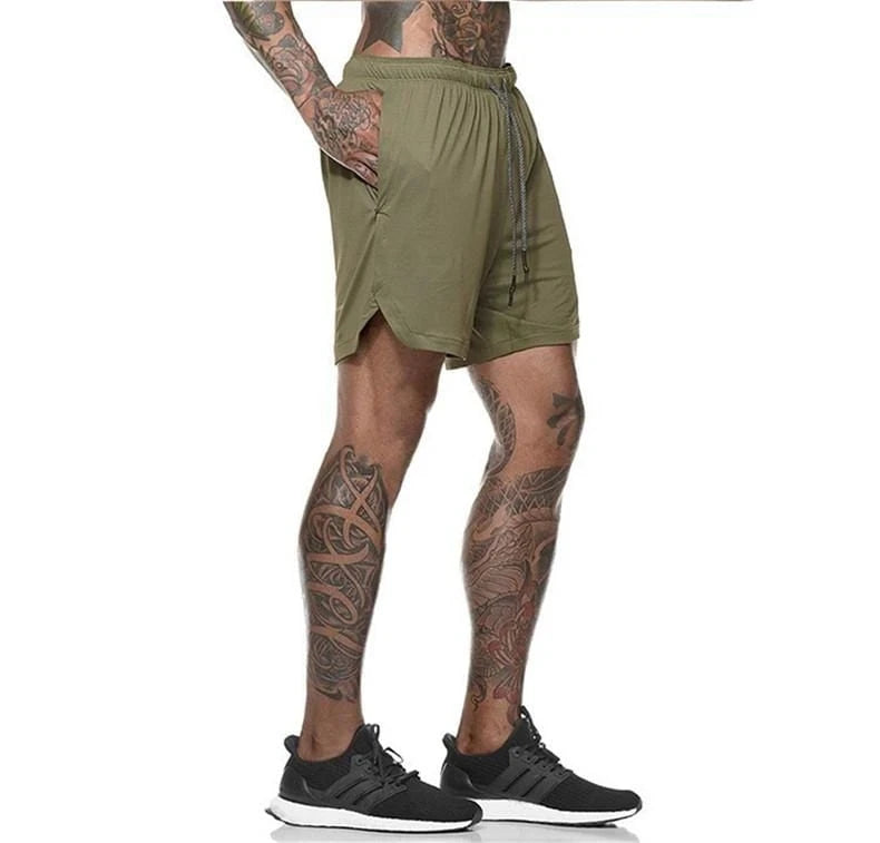 Men’s 2-in-1 Sports Shorts – Gym, Running, Training, Beach