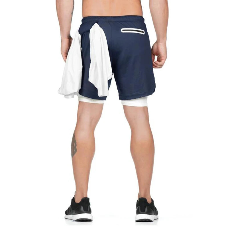 Men’s 2-in-1 Sports Shorts – Gym, Running, Training, Beach
