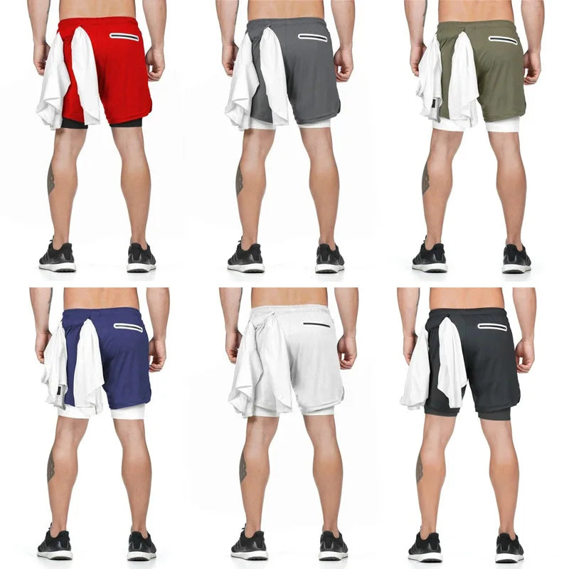 Men’s 2-in-1 Sports Shorts – Gym, Running, Training, Beach