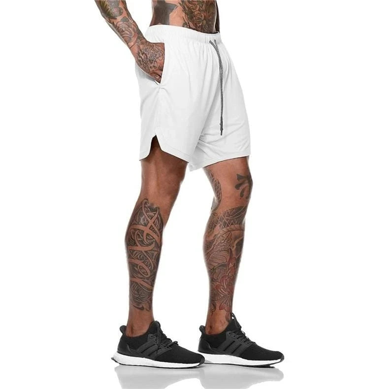 Men’s 2-in-1 Sports Shorts – Gym, Running, Training, Beach