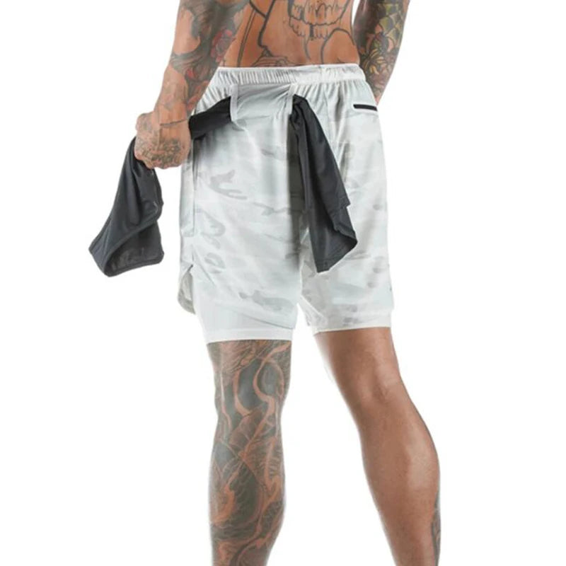 Men’s 2-in-1 Sports Shorts – Gym, Running, Training, Beach