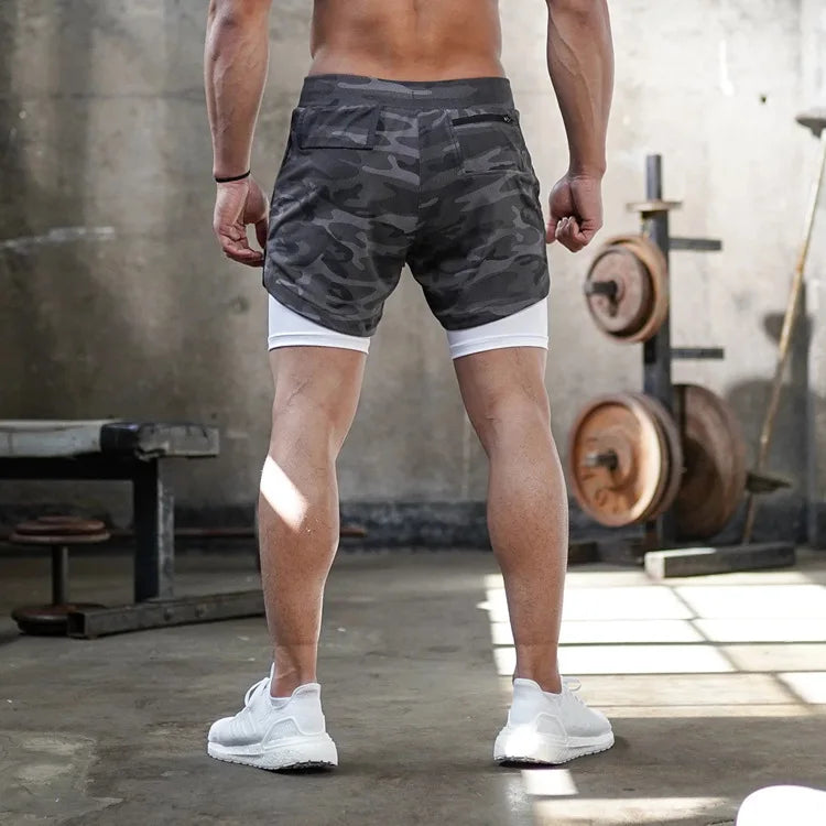 Men’s 2-in-1 Quick-Dry Running Shorts – Workout, Gym, Beachwear