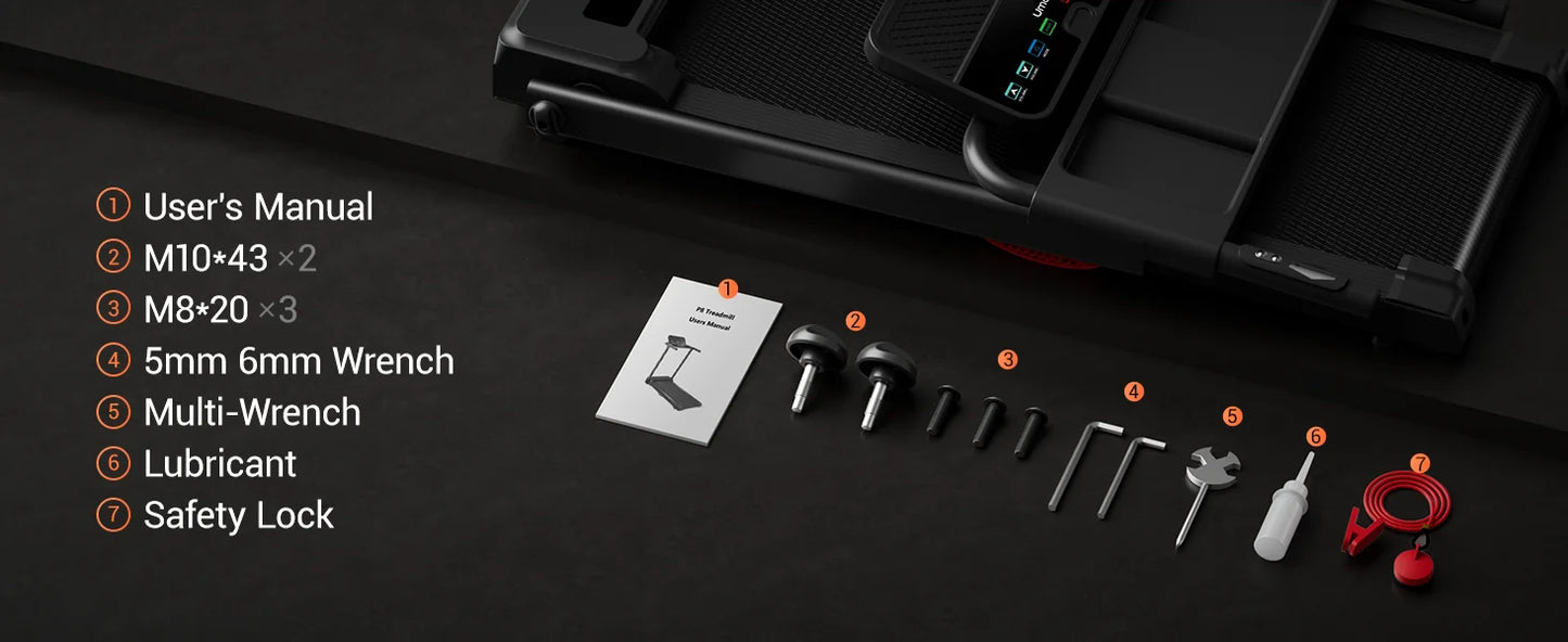 3.0HP Brushless Folding Treadmill | 300 lb Capacity | Heart Rate Monitor & Dual Shock Absorption | Cup/Phone Holder | Quiet Operation