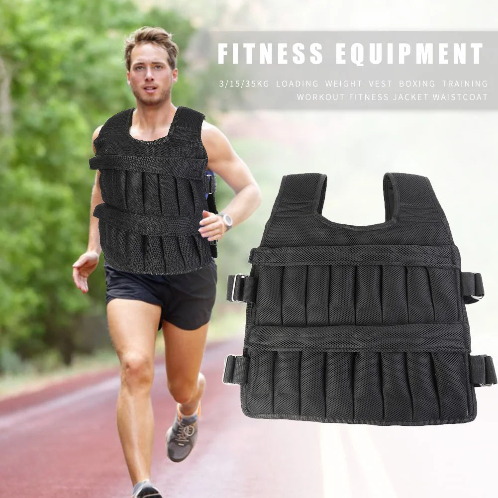 Adjustable Sand Weight Vest for Running, Training, Fitness (3-50kg)