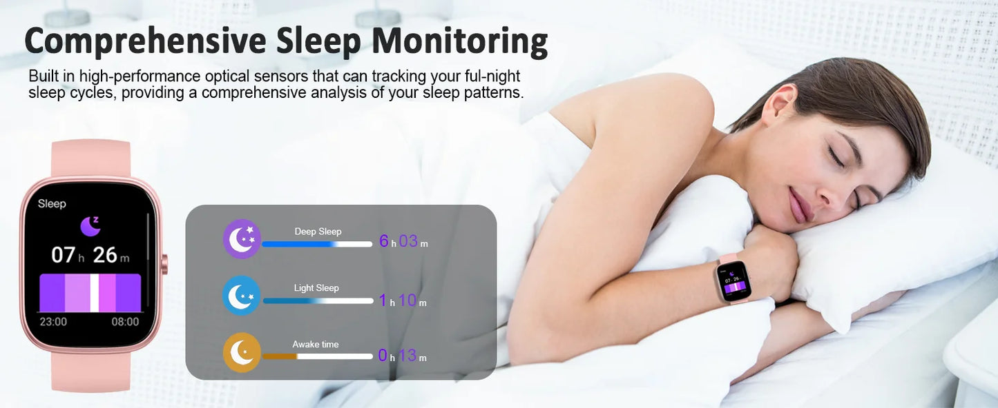 1.91" Smartwatch (Answer/Make Call), IP68 Waterproof, Fitness Tracker, 110+ Sport Modes, Heart Rate and Sleep Monit