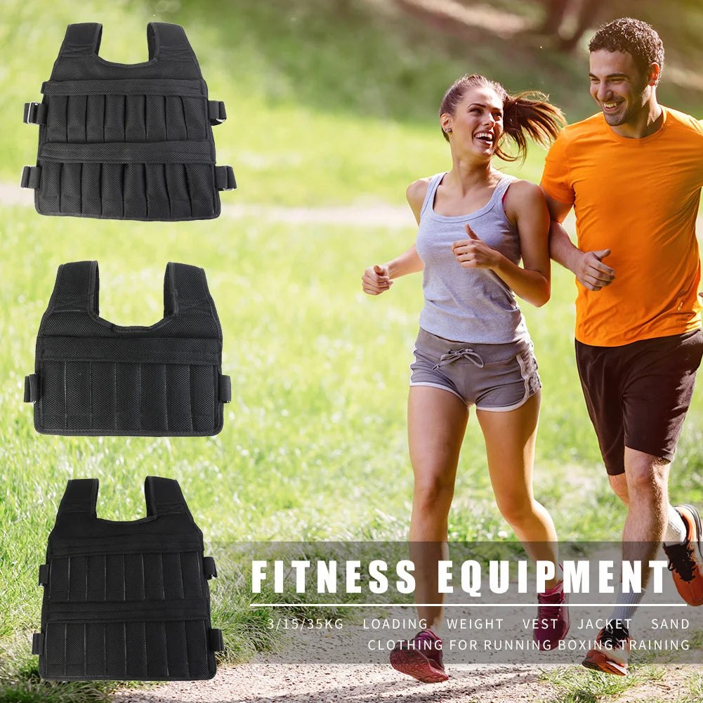 Adjustable Sand Weight Vest for Running, Training, Fitness (3-50kg)