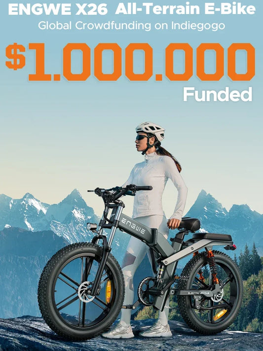 1200W 48V Folding Electric Mountain Bike – X26/X24/X20 Series, 26" Fat Tire E-Bike for Urban Commuting