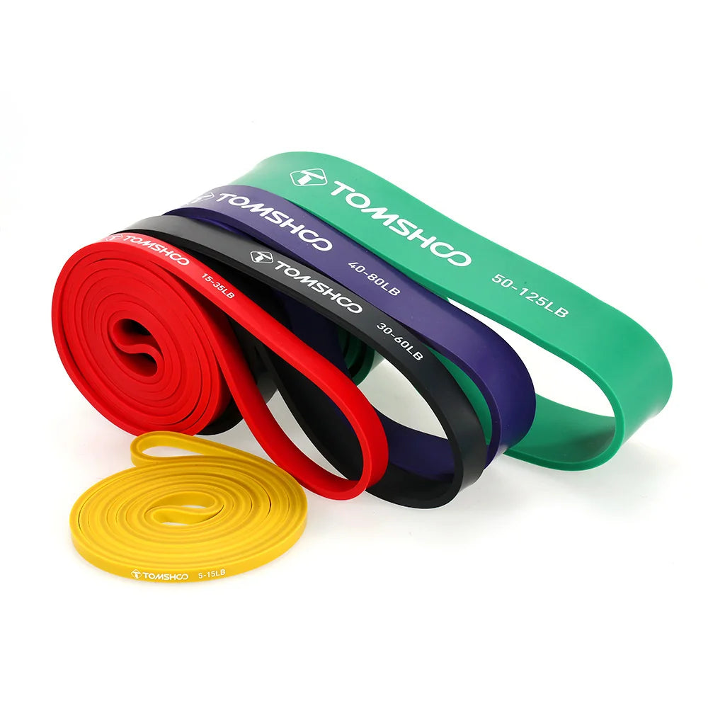 Pull-Up Assist Resistance Band Set - Powerlifting & Stretch Bands with Door Anchor, Handles & Armband