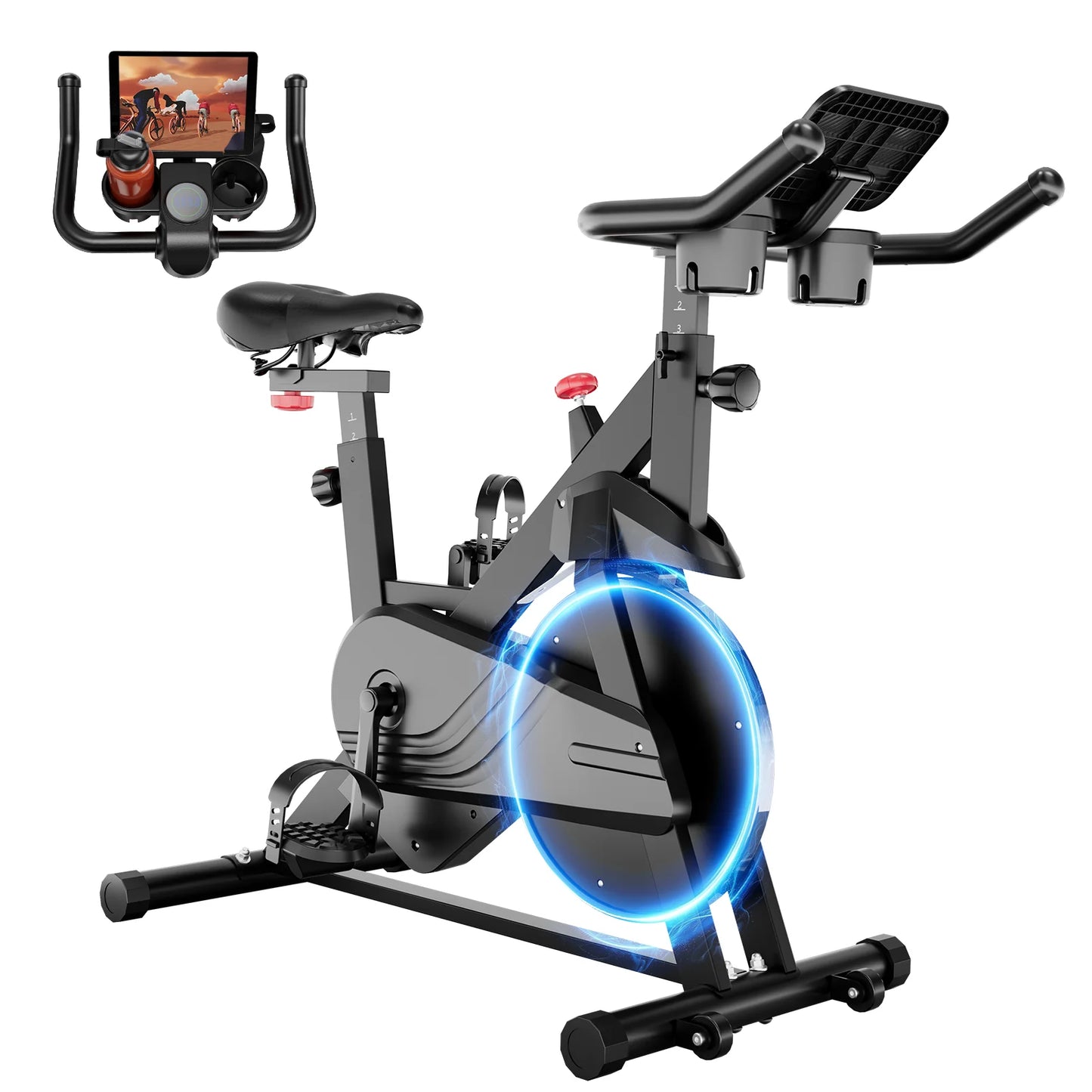 Superun Exercise Bike: 32-Level Resistance, Low Noise, Ideal for Home Workouts.