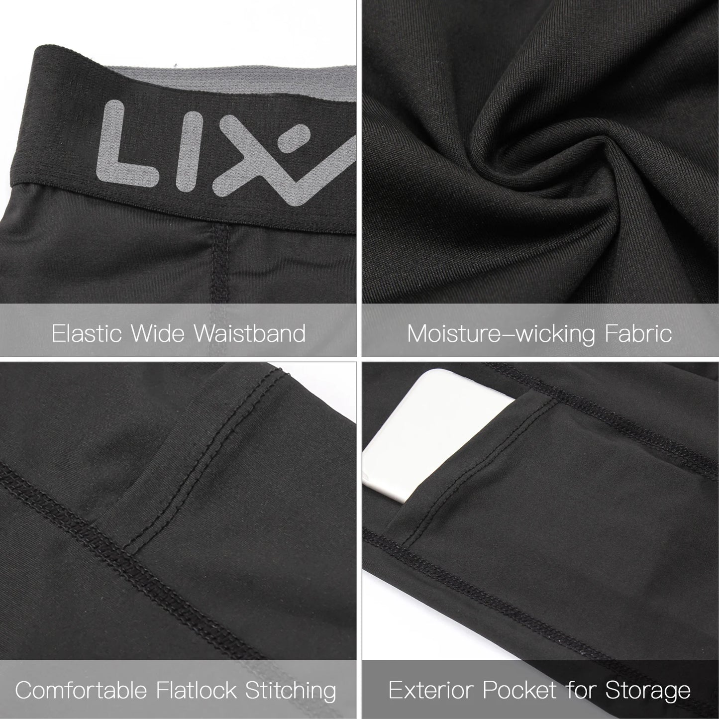 3 Pack Men's Active Workout Underwear with Pocket