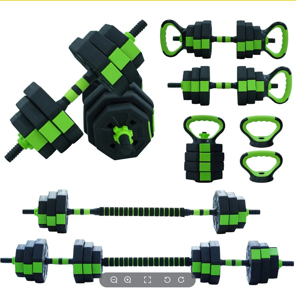 4-in-1 Adjustable Kettlebell & Dumbbell Set – 66lbs/88lbs Home Gym Weight Kit with Barbell & Push-Up Stand Functions