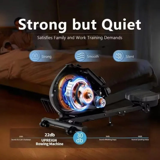 Home Rowing Machine: Magnetic Resistance, Foldable, for Cardio & Strength Training.