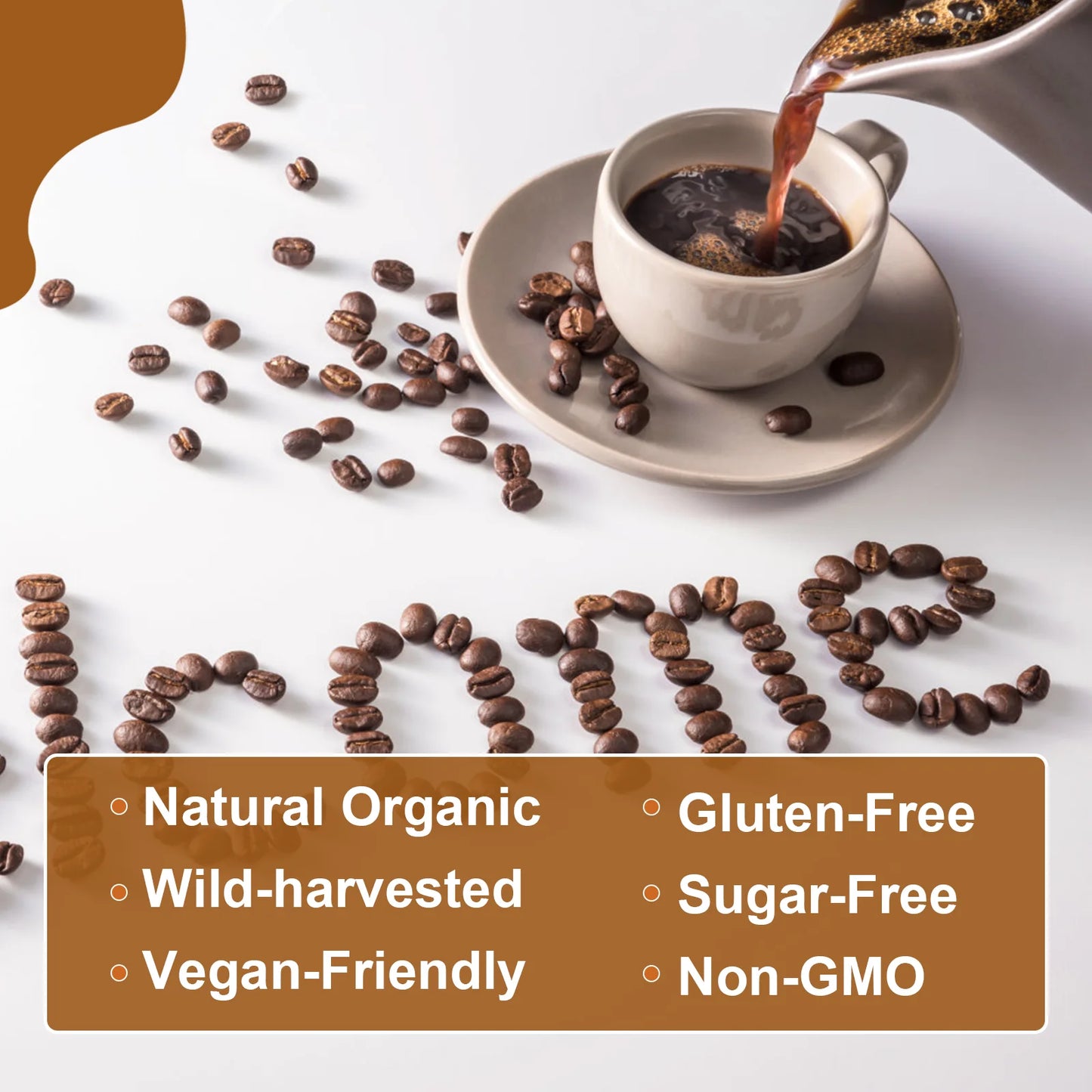 BWEORTHS Mushroom Coffee 120G for Immunity and Focus Health Boost Memory Non-GMO, Gluten-Free 1 Spoonful Per Day