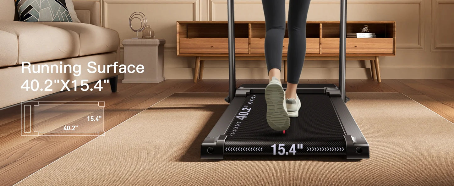 Folding Home Treadmill with Pulse Sensors, 2.5 HP Quiet Brushless Motor, 7.5 MPH, 265 lbs Capacity
