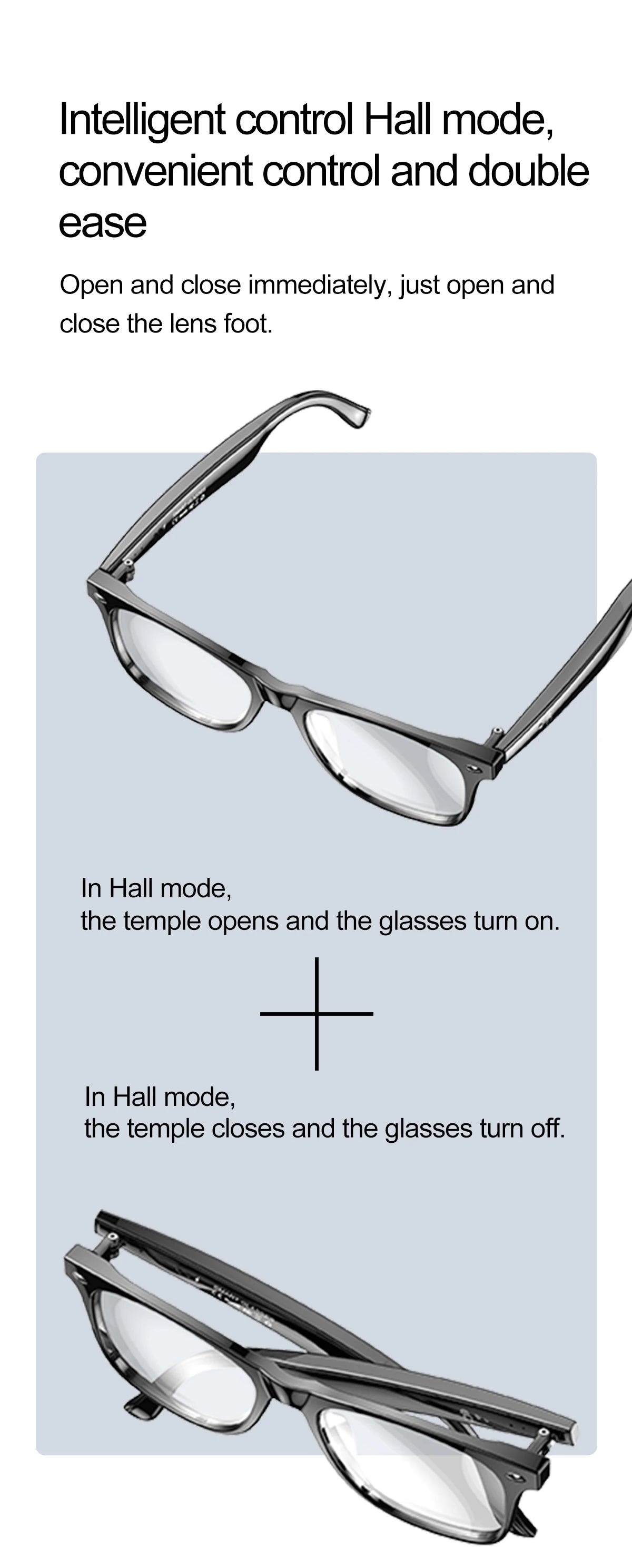 Smart Glasses: Wireless Bluetooth with Mic, Speakers, Touch Control, Voice Assistant & Translation.