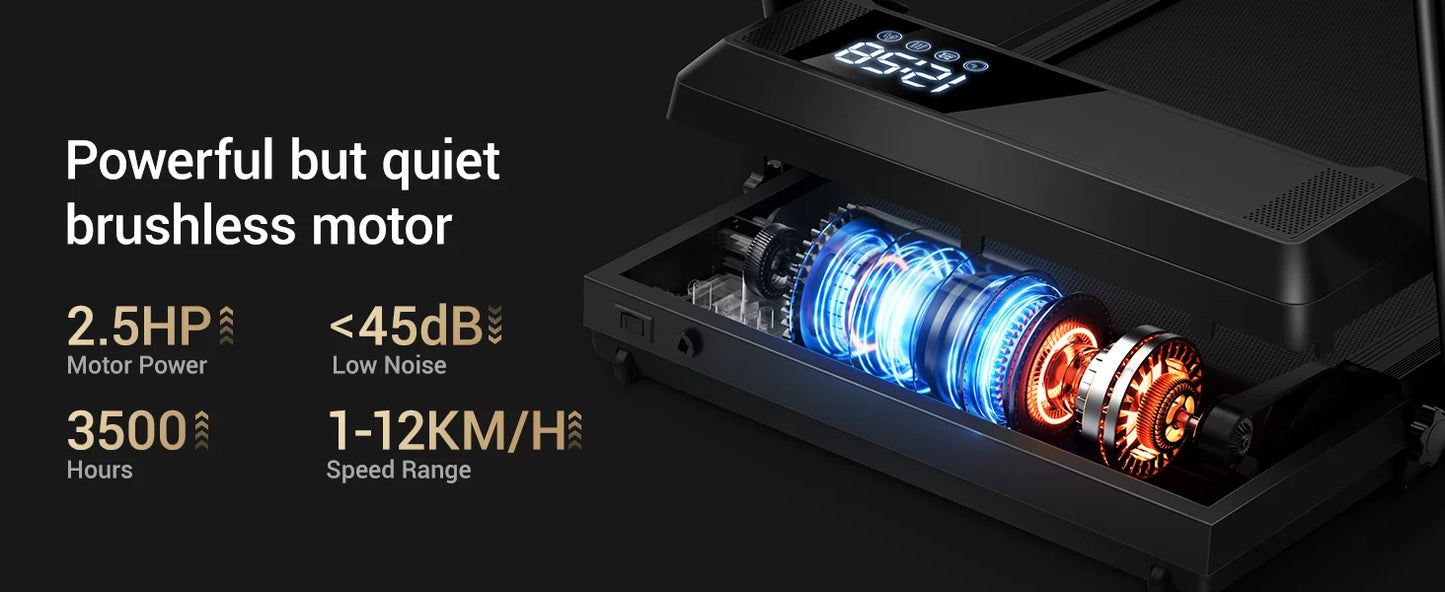 UMAY Walking Pad Treadmill: Incline, Under-Desk, Diamond Belt, Lightweight, Home/Office LED Display