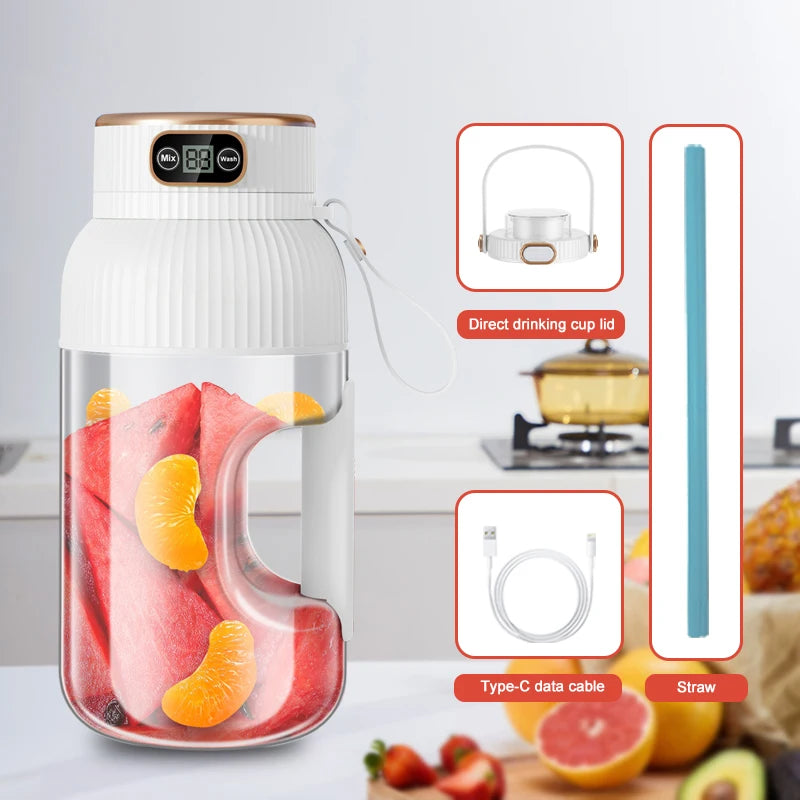 Electric Fruit Juicer – Portable with Residue Separation & Bidirectional Spiral Technology