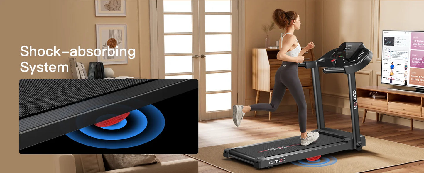Folding Home Treadmill with Pulse Sensors, 2.5 HP Quiet Brushless Motor, 7.5 MPH, 265 lbs Capacity