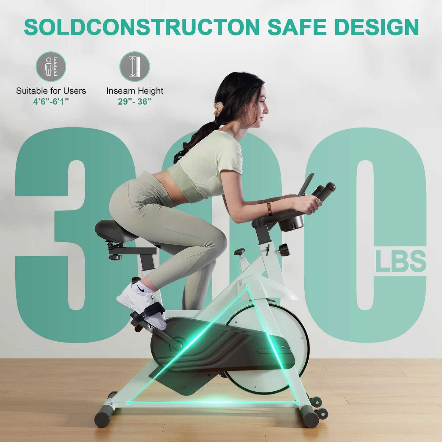 Superun Exercise Bike: 32-Level Resistance, Low Noise, Ideal for Home Workouts.