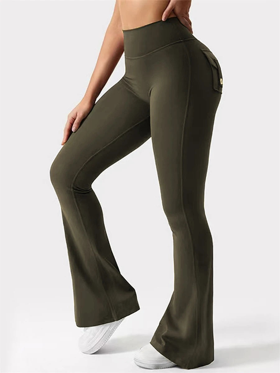 Women s High Waist Yoga Leggings with Pockets, Tummy Control Workout Running Pants, Stretchy Booty Leggings