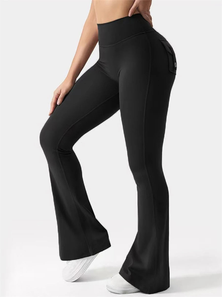 Women s High Waist Yoga Leggings with Pockets, Tummy Control Workout Running Pants, Stretchy Booty Leggings