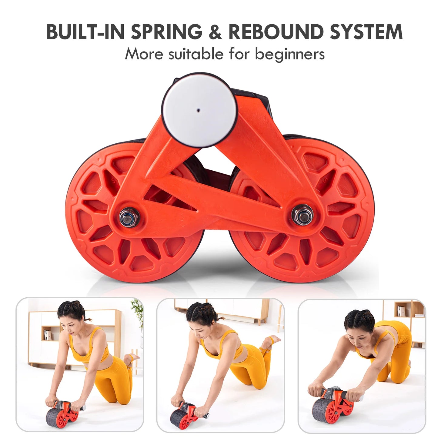 Ab Wheel Roller with Automatic Rebound and Knee Pad, Core Ab Trainer with Smart Display, Ab Workout Equipment