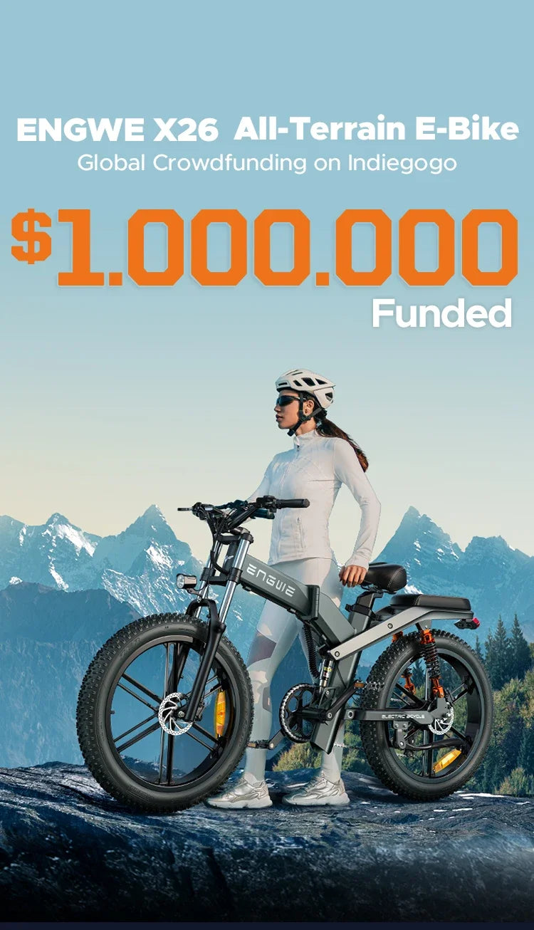 1200W 48V Folding Electric Mountain Bike – X26/X24/X20 Series, 26" Fat Tire E-Bike for Urban Commuting