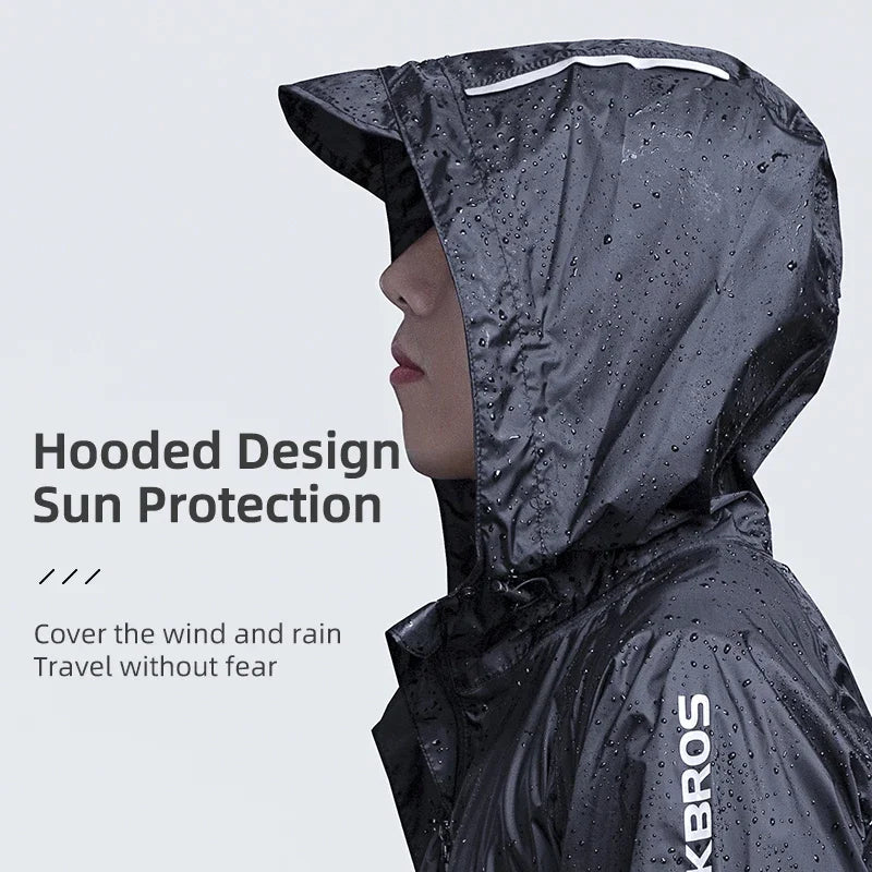 ROCKBROS Men’s Waterproof Cycling Rain Jacket – Breathable, Reflective Hooded Windbreaker (European Sizing)