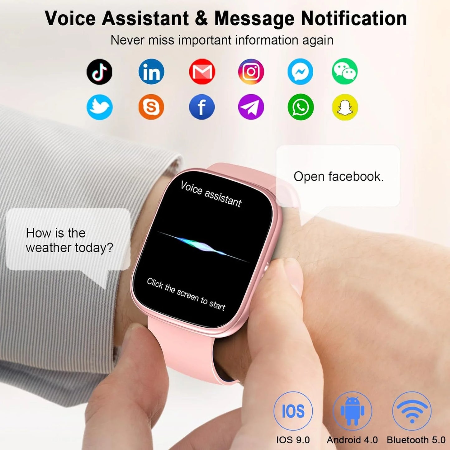1.91" Smartwatch (Answer/Make Call), IP68 Waterproof, Fitness Tracker, 110+ Sport Modes, Heart Rate and Sleep Monit