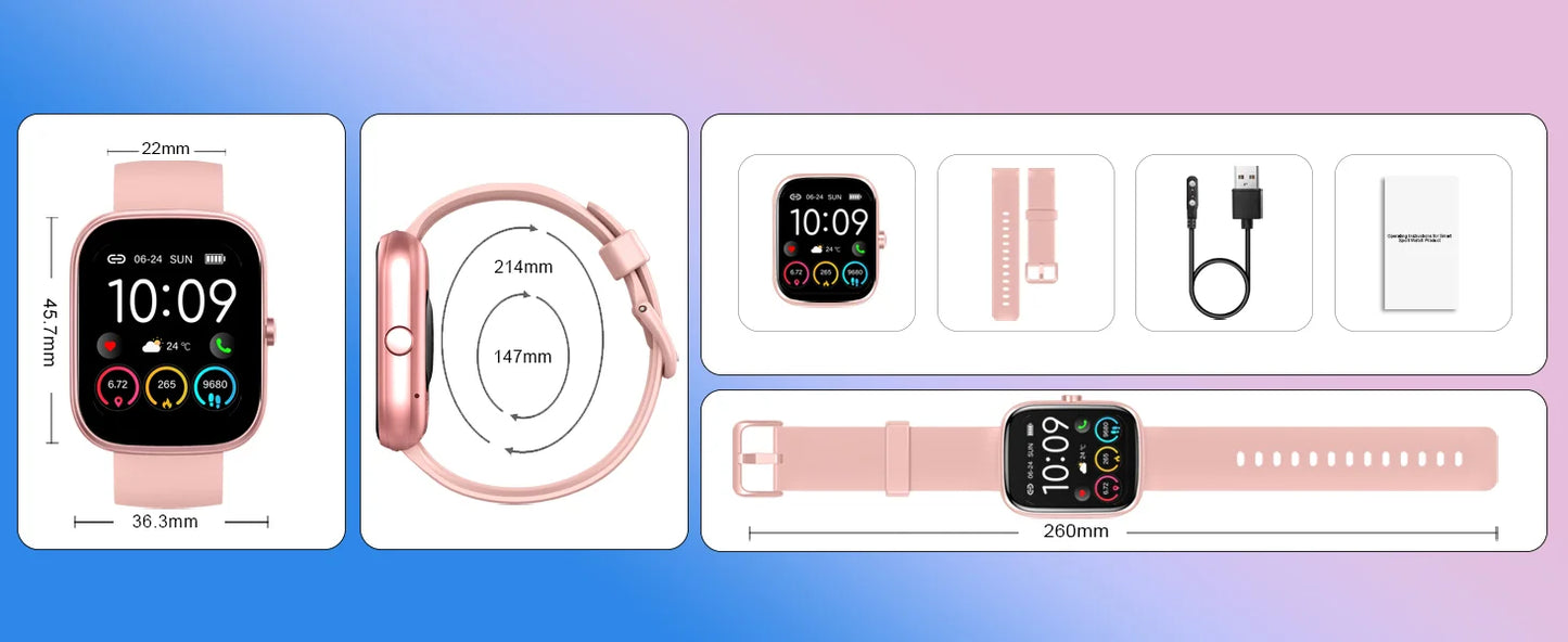 1.91" Smartwatch (Answer/Make Call), IP68 Waterproof, Fitness Tracker, 110+ Sport Modes, Heart Rate and Sleep Monit