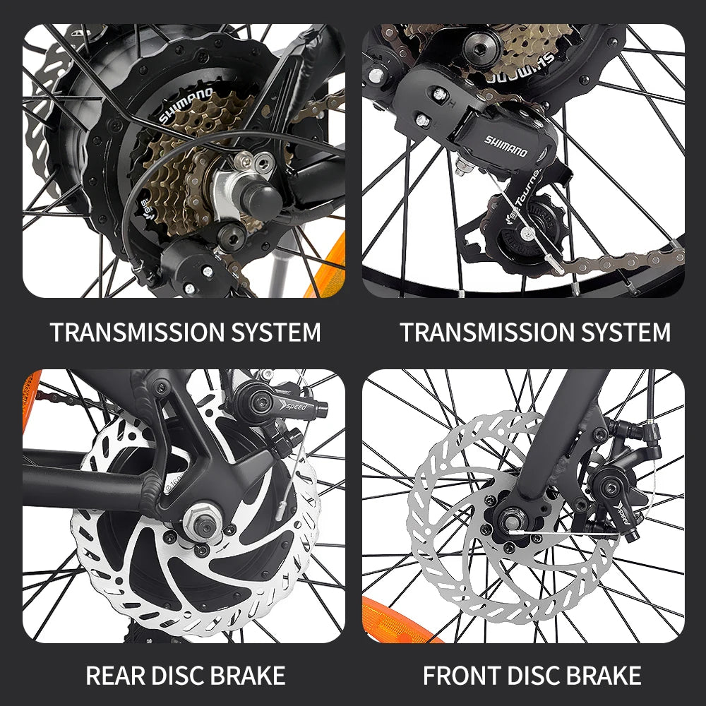 1000W Folding Electric Bike – 48V 15Ah Fat Tire E-Bike, 20-Inch Mountain Bicycle (Ships from US)