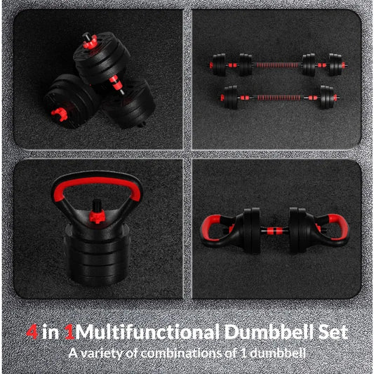 BalanceFrom 4-in-1 Adjustable Dumbbell/Barbell/Kettlebell Set: Versatile strength training for your home gym.