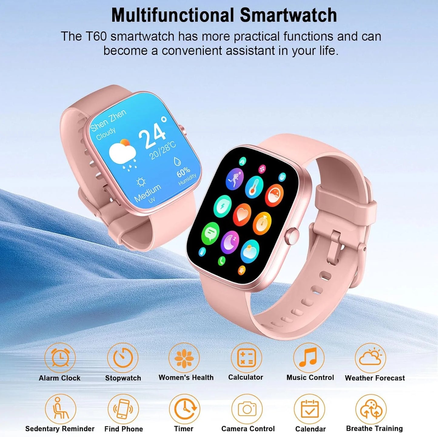 1.91" Smartwatch (Answer/Make Call), IP68 Waterproof, Fitness Tracker, 110+ Sport Modes, Heart Rate and Sleep Monit